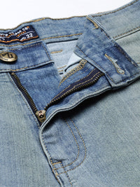 The Indian Garage Co Men Blue Washed Slim Fit Denim Shorts