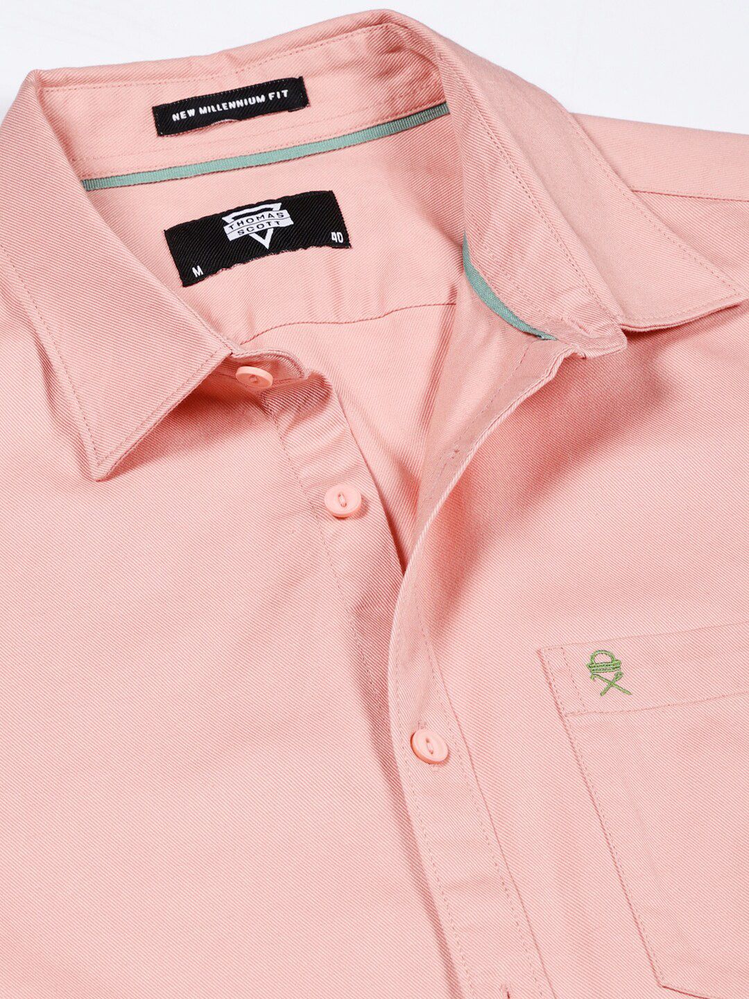 Thomas Scott Men Standard Slim Fit Flannel Weave Pure Cotton Casual Shirt