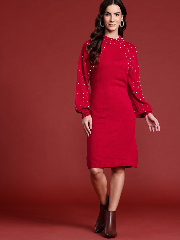 all about you Puff Sleeve Sheath Dress