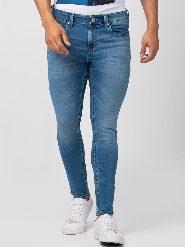 SPYKAR Men Kano Slim Fit Mid-Rise Heavy Fade Stretchable Cotton Jeans