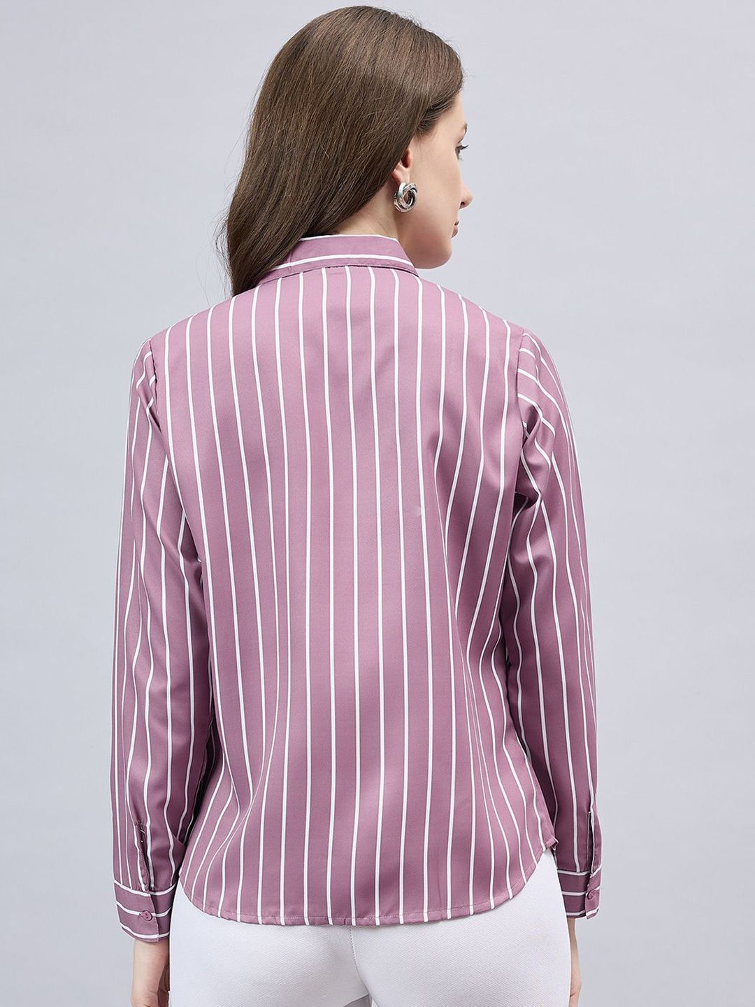 Style Quotient Women Smart Fit Striped Spread Collar Formal Shirt