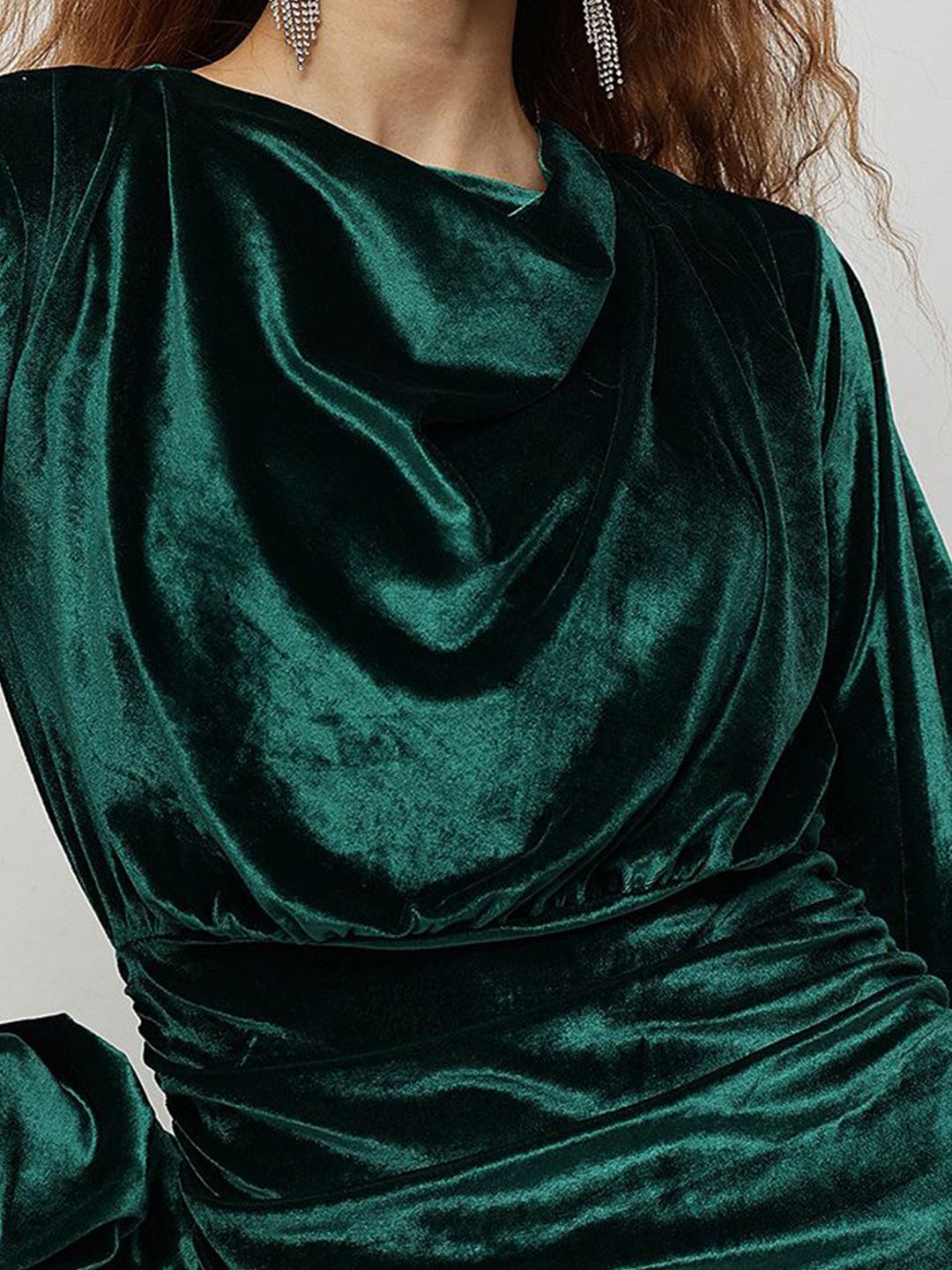 STREET 9 Cowl Neck Velvet A-Line Dress