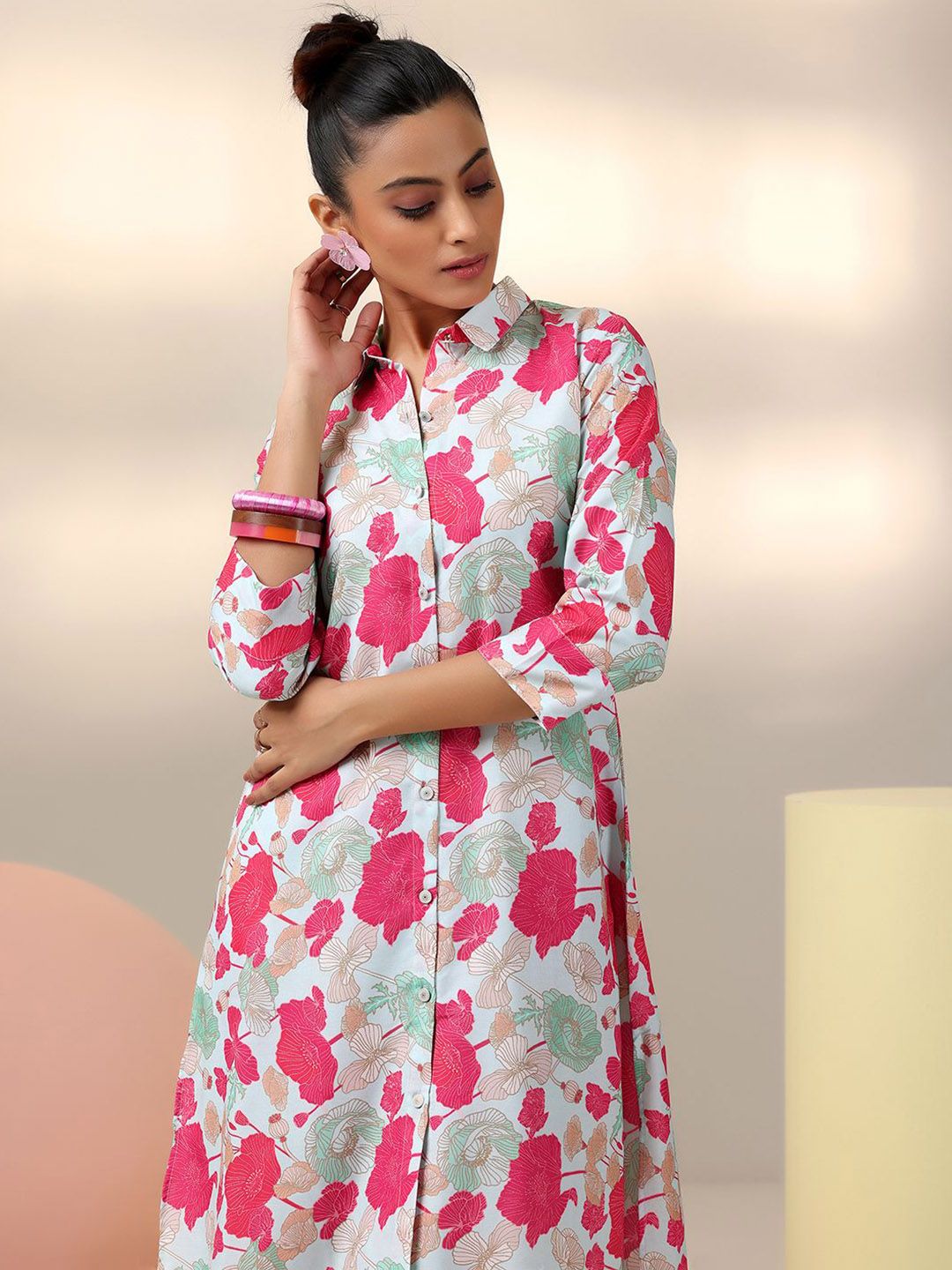 Libas Floral Printed Shirt With Trouser