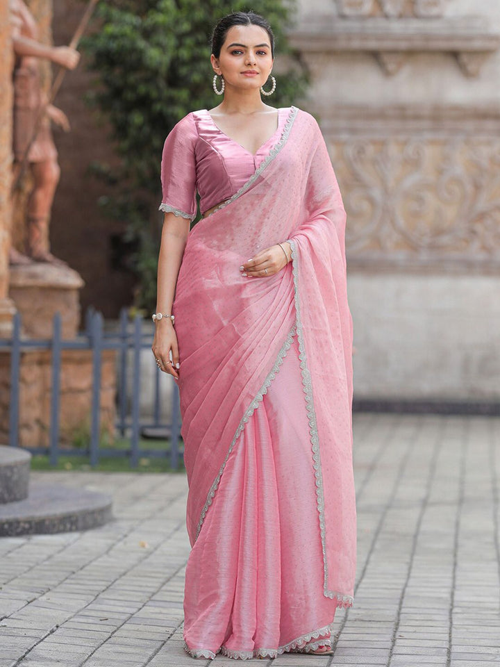 Saree mall Embellished Beads and Stones Organza Sarees