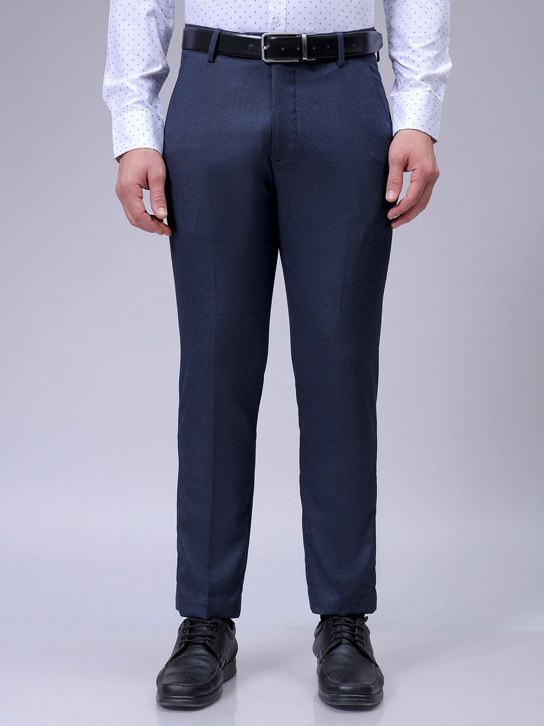 The Indian Garage Co. X Luxe Men Checked Slim Fit Formal Trousers