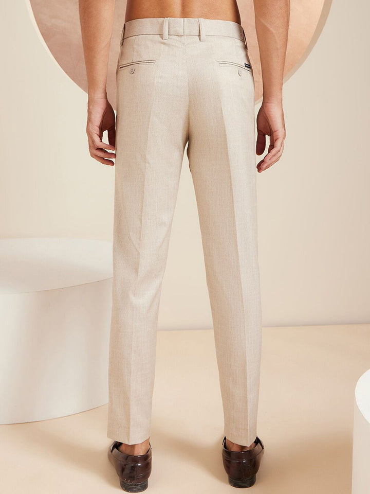 DENNISON Men Smart Tapered Fit Easy Wash Pleated Formal Trouser