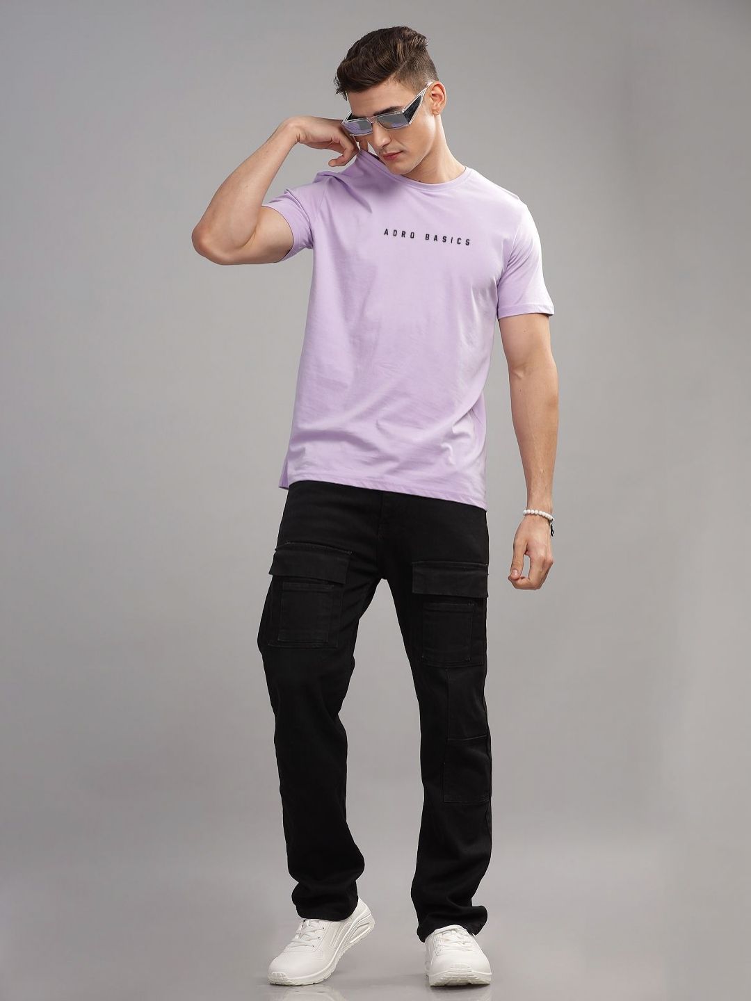 ADRO Men Typography Raw Edge T-shirt