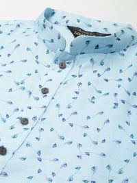 Anug by SOJANYA Men Blue Floral Printed Kurta