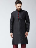 SOJANYA Lelaki Hitam Solid Kurta Lurus