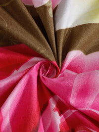 KLOTTHE Brown & Pink Floral 300 TC King Bedsheet With 2 Pillow Covers