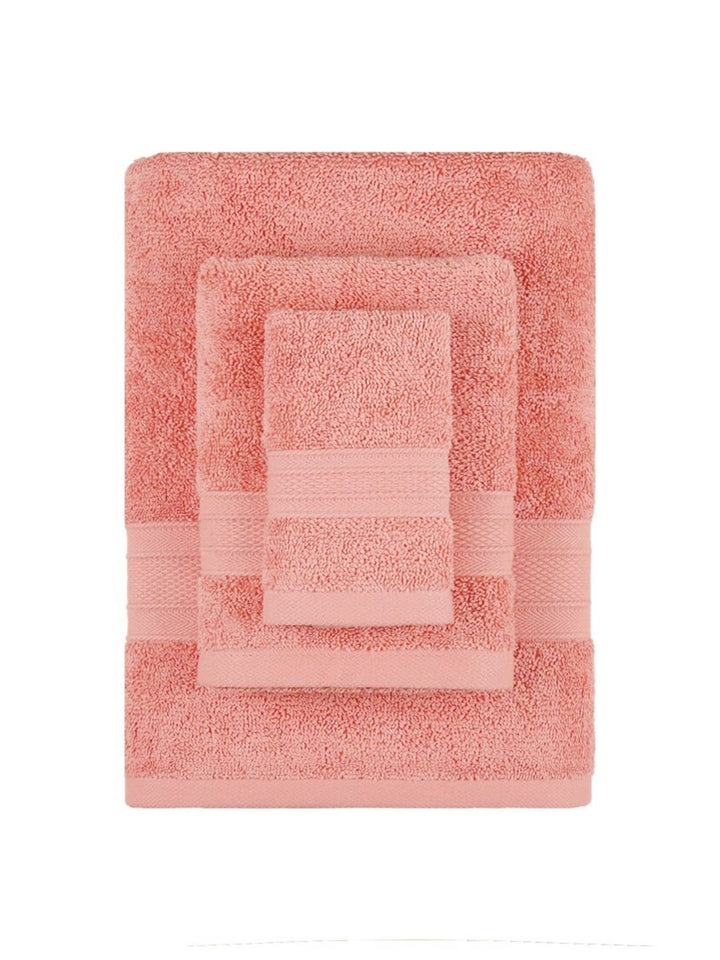MYTRIDENT Soft Comfort Coral 3 Pieces Pure Cotton 500 GSM Towel Set