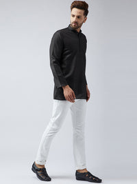SOJANYA Lelaki Hitam Solid Kurta Lurus