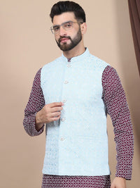Anouk Purple Ethnic Motifs Printed Straight Pure Cotton Kurta with Churidar