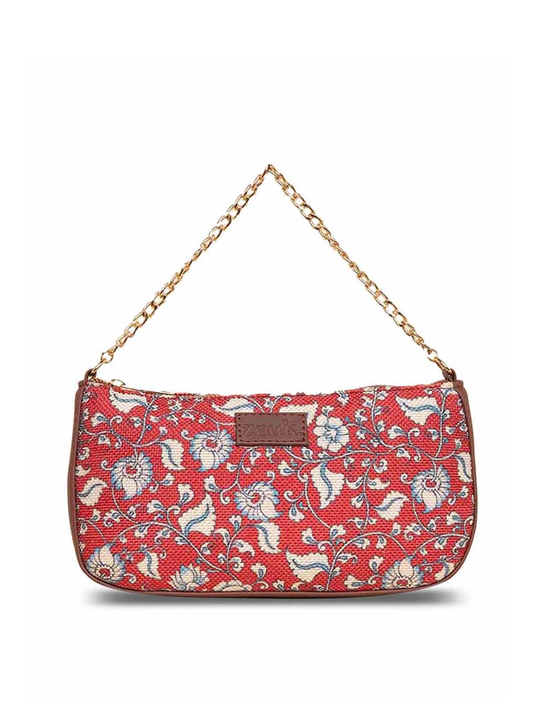 ZOUK Floral Printed Structured Baguette Bag Handbags