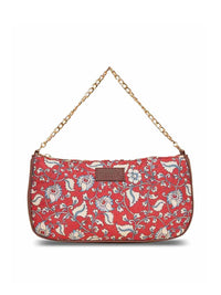 ZOUK Floral Printed Structured Baguette Bag Handbags