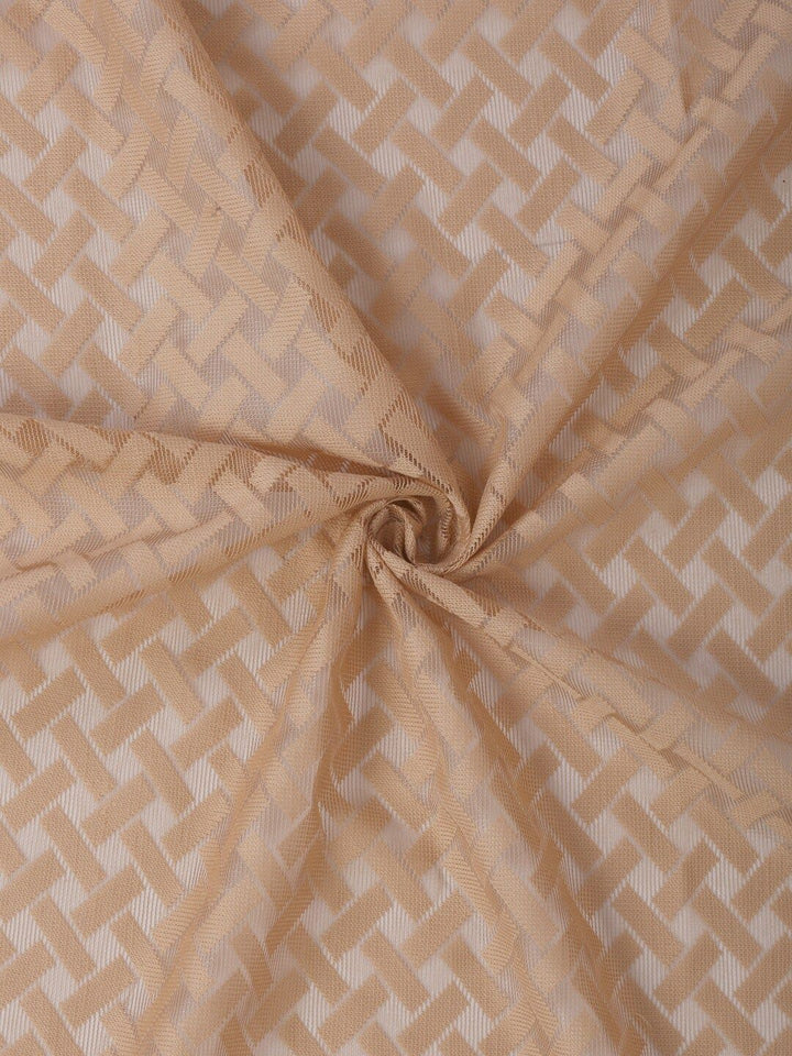HOSTA HOMES Brown & Cream-Coloured Geometric Long Door Curtain