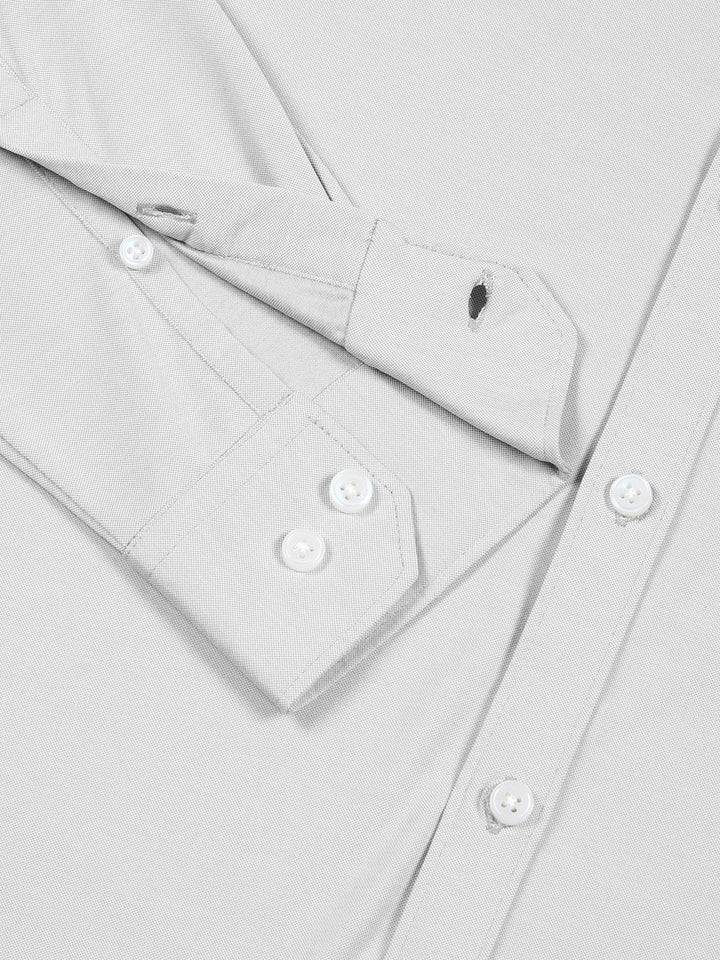 Thomas Scott Men Classic Slim Fit Spread Collar Solid Cotton Knitted Shirt