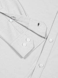 Thomas Scott Men Classic Slim Fit Spread Collar Solid Cotton Knitted Shirt