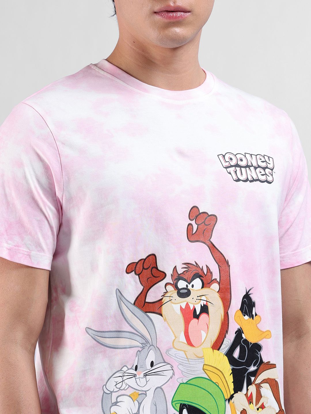 The Indian Garage Co Men Slim Fit Tie & Dye Looney Tunes T-Shirt