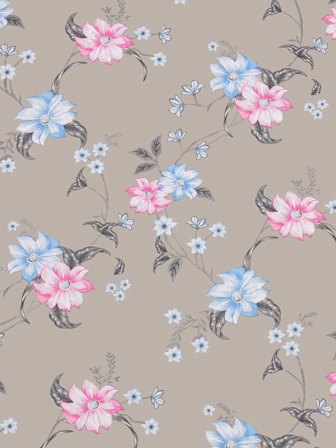 BOMBAY DYEING Florentine Grey Printed Pure Cotton 144 TC Queen Bedsheet Set 2.28 X 2.54 m