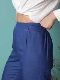 RAREISM Women Slim Fit Mid-Rise Pleated Trousers