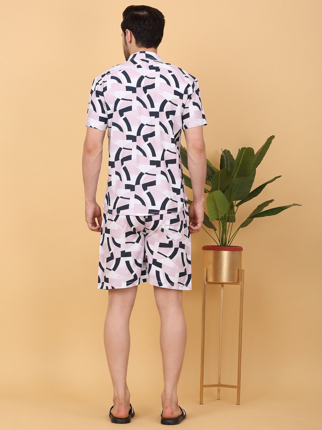 Sweet Dreams White & Grey Shirt Collar Printed Shirt With Shorts Co-Ords