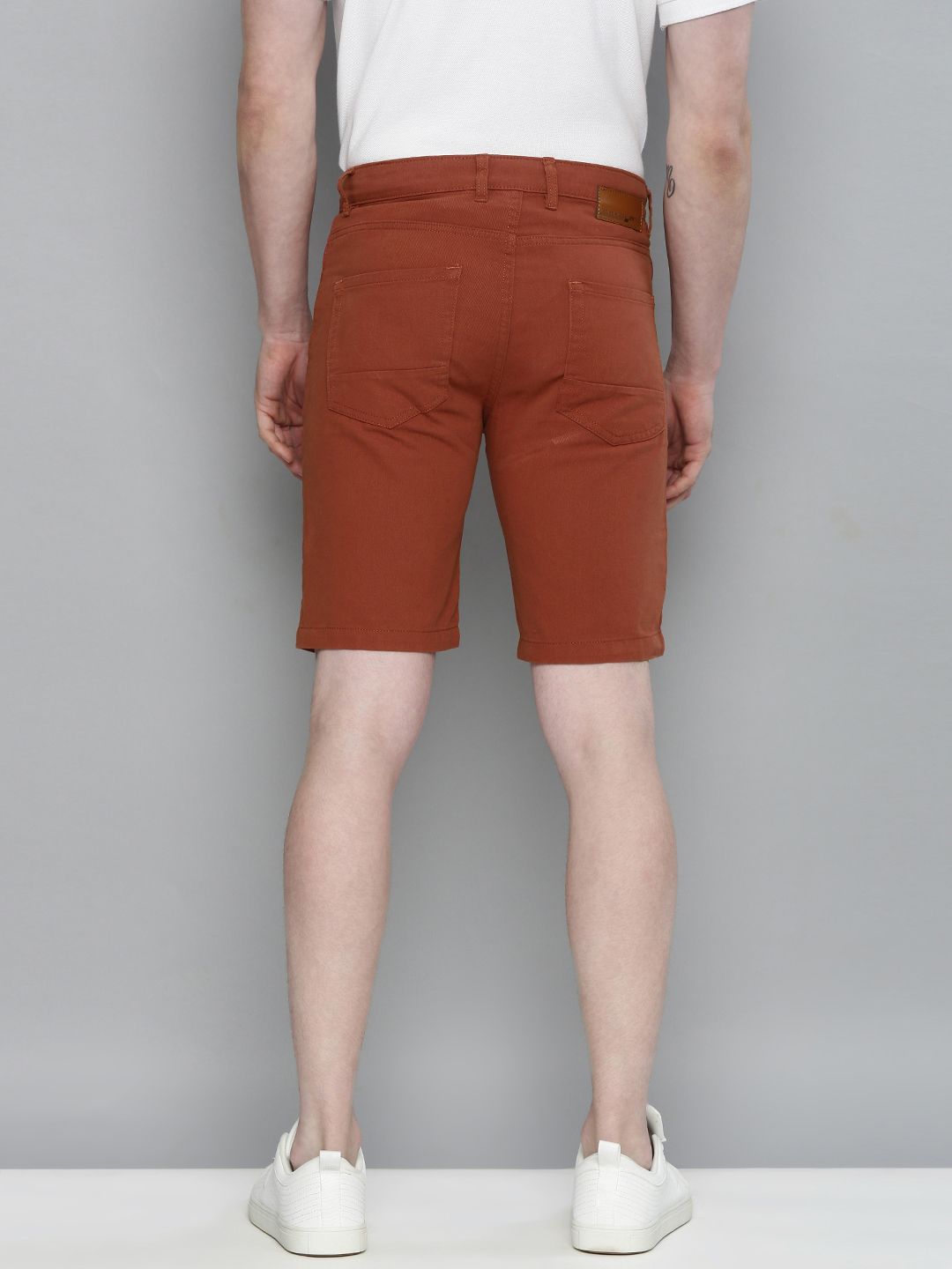 The Indian Garage Co Men Rust Slim Fit Chino Shorts