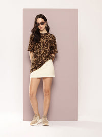 DILLINGER Women's Oversized Crew Neck Printed Tshirt