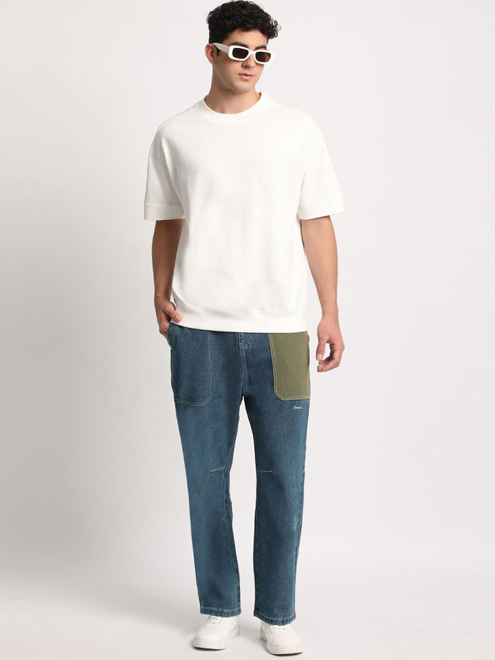 THE BEAR HOUSE Men Straight Fit Clean Look Light Fade Jeans