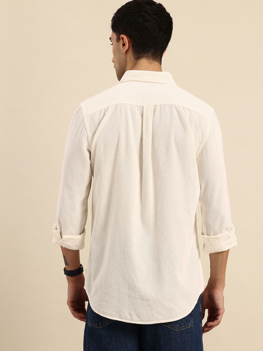 Being Human Slim Fit Button-Down Collar Corduroy Pure Cotton Casual Shirt