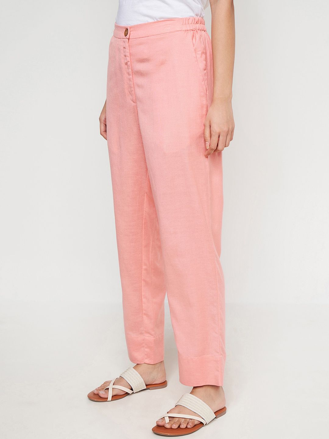 Global Desi Women Straight Fit Parallel Trousers