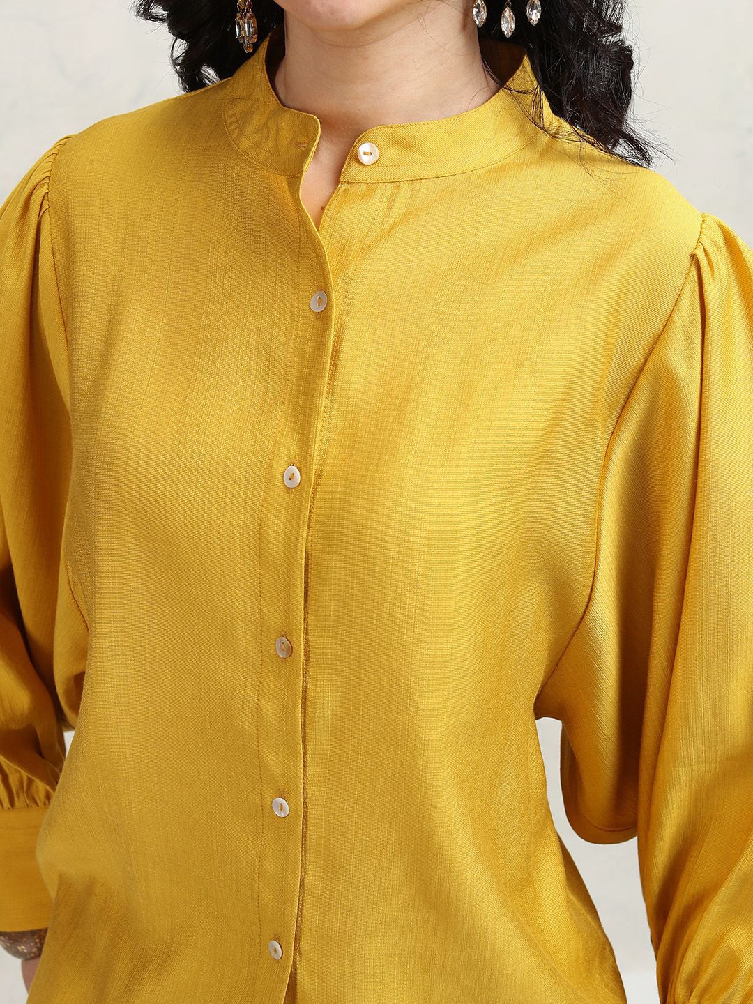 Vishudh Mandarin Collar Long Sleeves Shirt With Palazzos