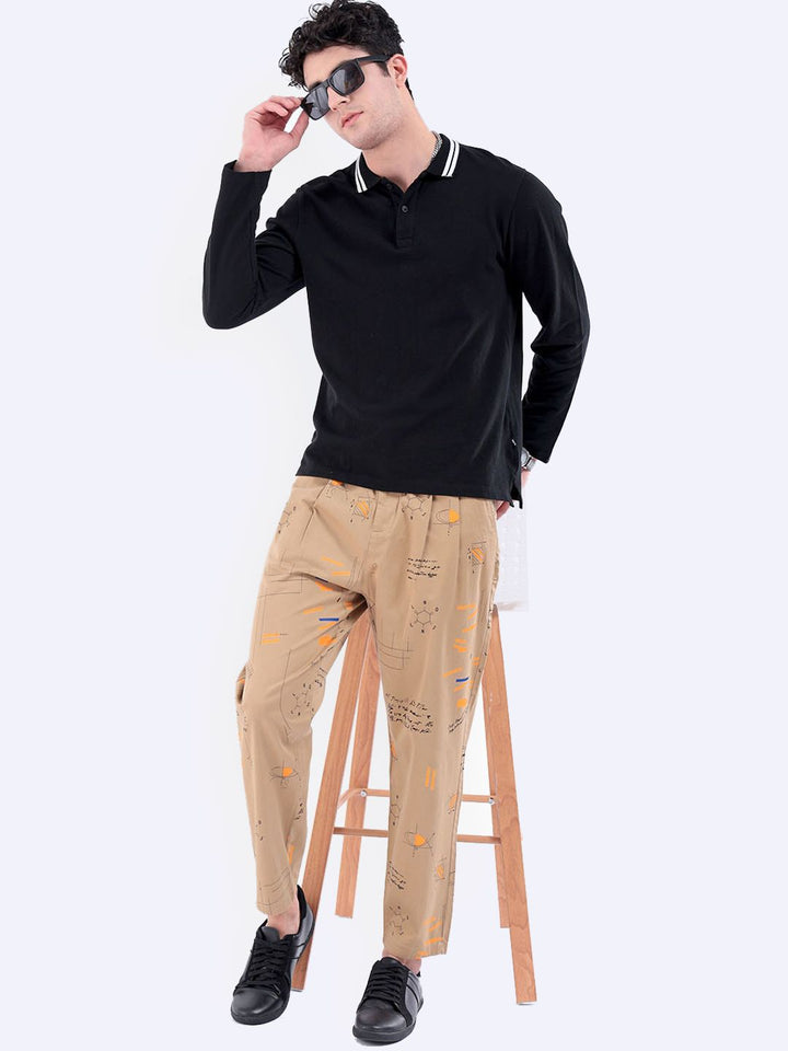 The Indian Garage Co Abstract Printed Cotton Loose Fit Trouser