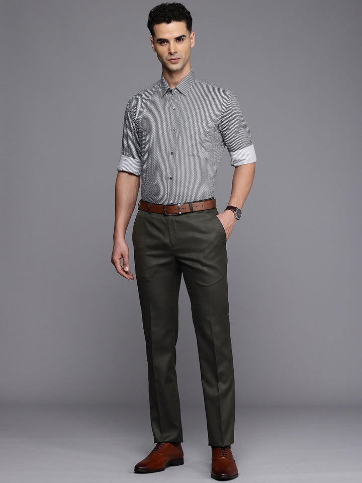 Raymond Men Checked Slim Fit Formal Trousers
