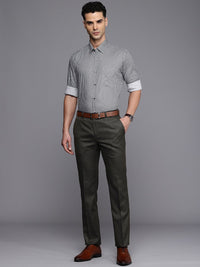 Raymond Men Checked Slim Fit Formal Trousers
