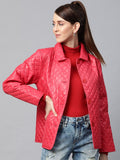 SASSAFRAS Women Red Solid Quilted Jacket