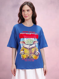 DressBerry The Mandalorian Print Drop-Shoulder Sleeves Pure Cotton Oversized T-shirt