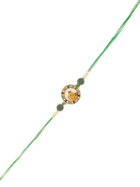 Voylla Men Lord Ganesh Pearl Beaded Rakhi