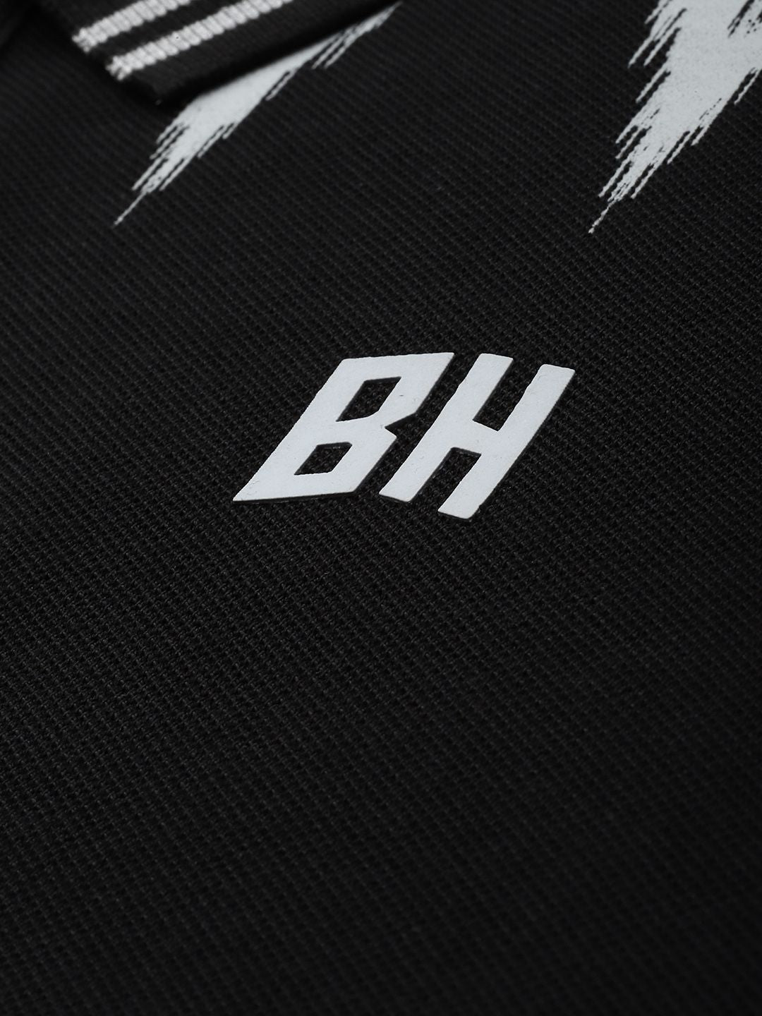 Being Human Pure Cotton Geometric Printed Polo Collar T-shirt