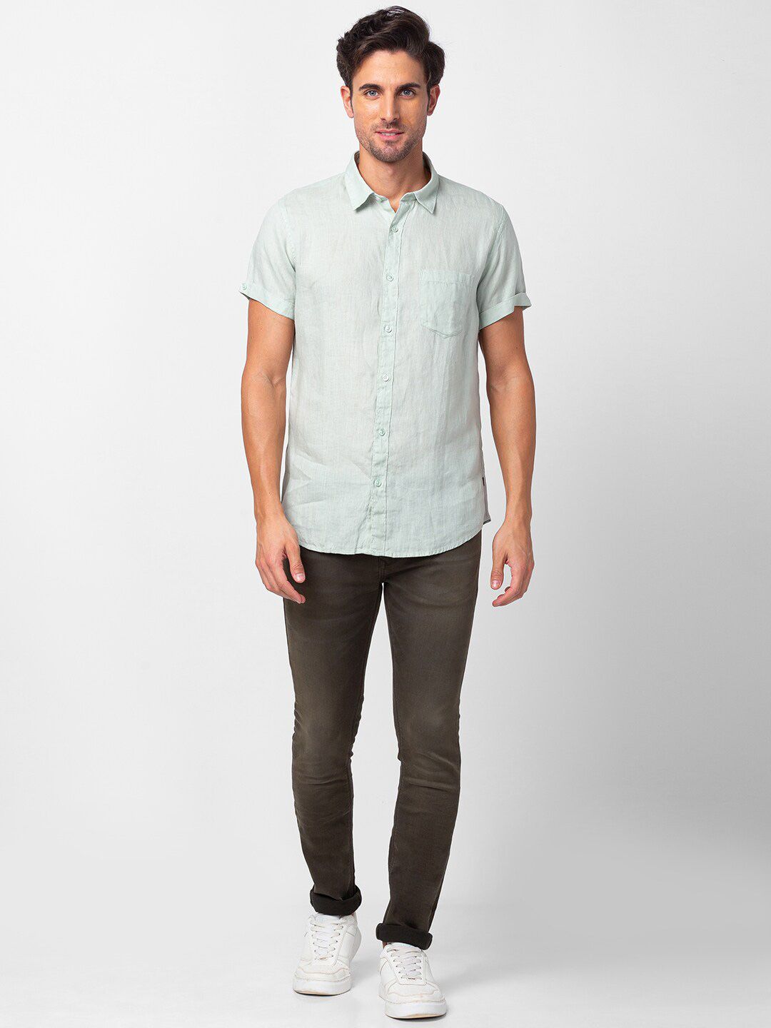 SPYKAR Men Casual Linen Shirt