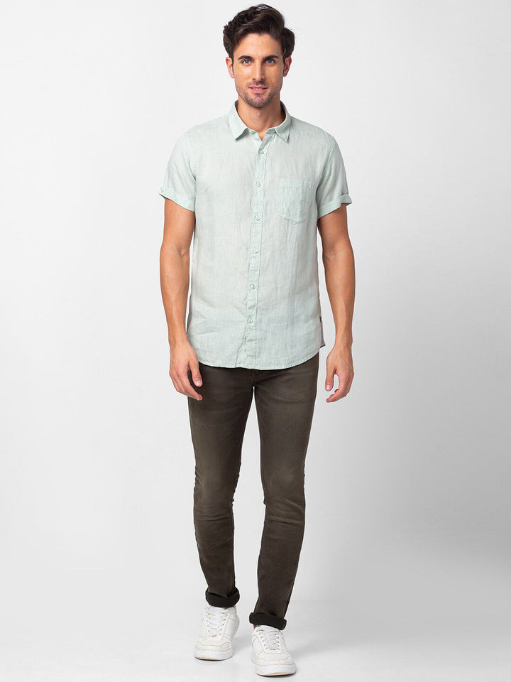 SPYKAR Men Casual Linen Shirt