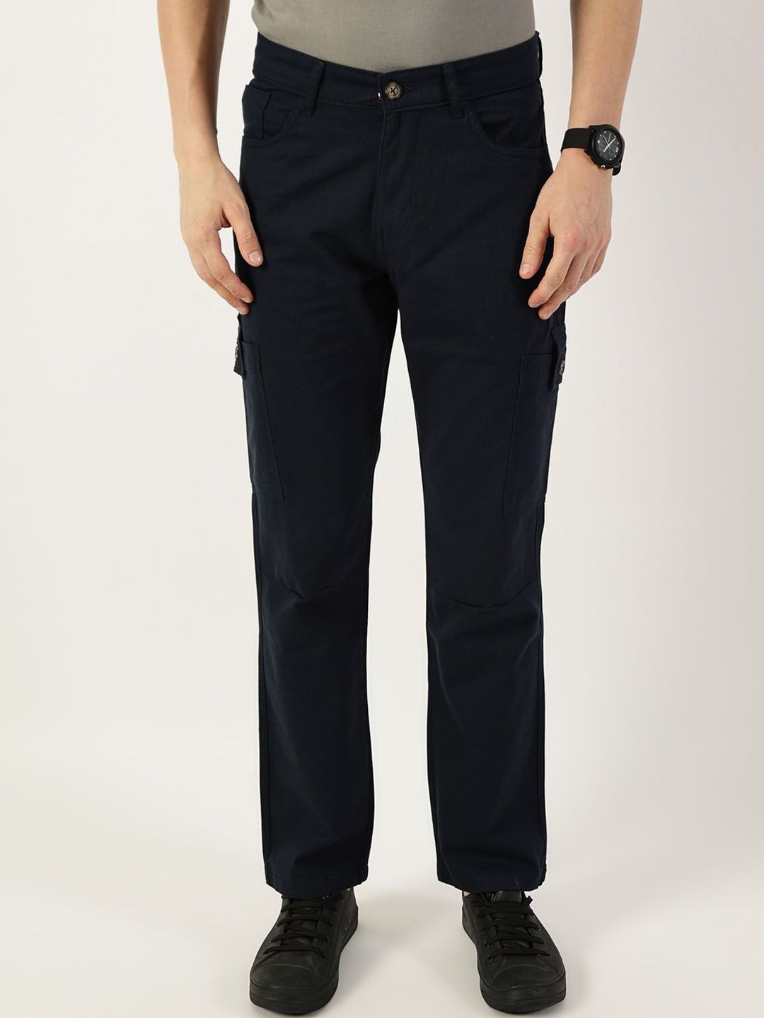 Thomas Scott Men Smart Slim Fit Mid-Rise Easy Wash Cargos