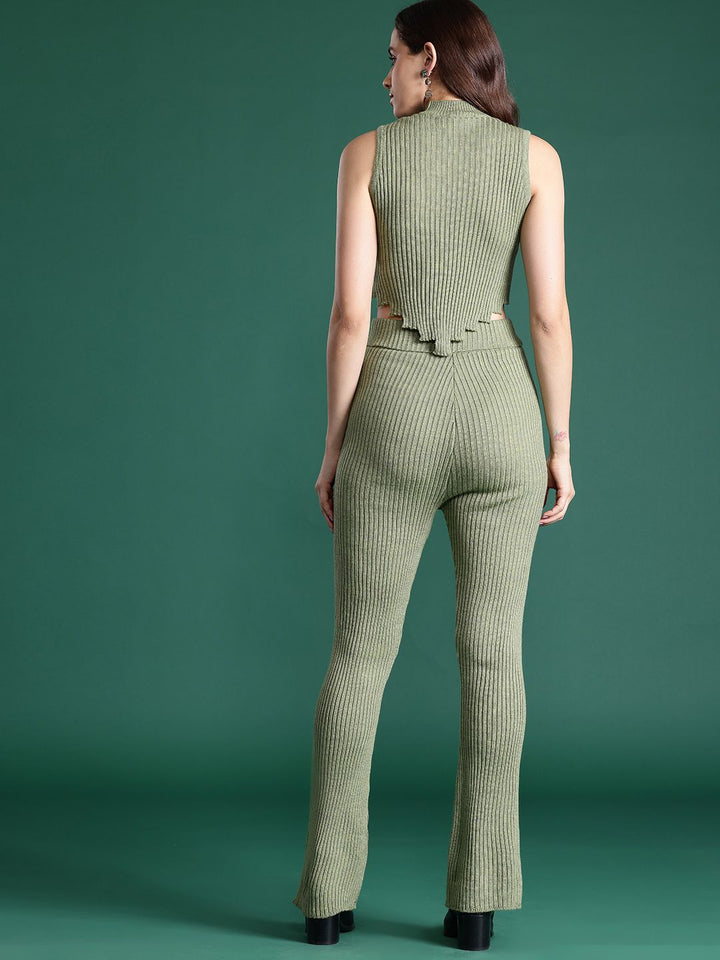 DressBerry Women Ribbed Acrylic Winter Co-Ords