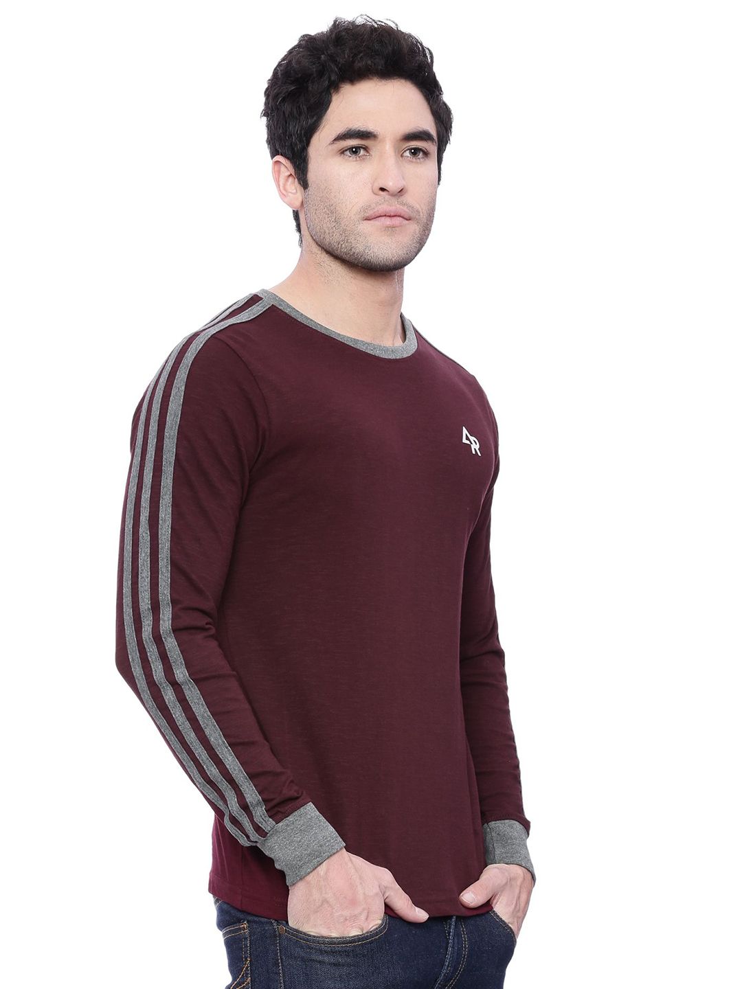 ADRO Men Solid Round Neck T-shirt