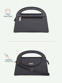 ZOUK Printed Structured Sling Bag with Applique