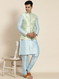 SOJANYA Men Blue Kurta with Churidar