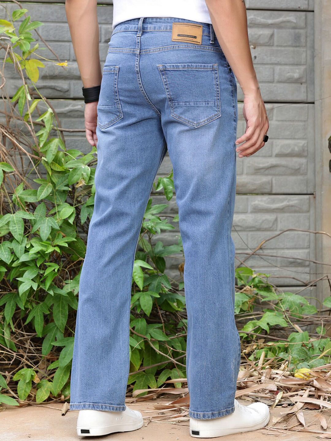 Thomas Scott Men Smart Bootcut Light Fade Stretchable Jeans