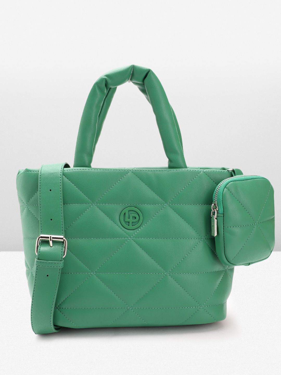 Lino Perros Structured Handheld Bag with Quilted Detail
