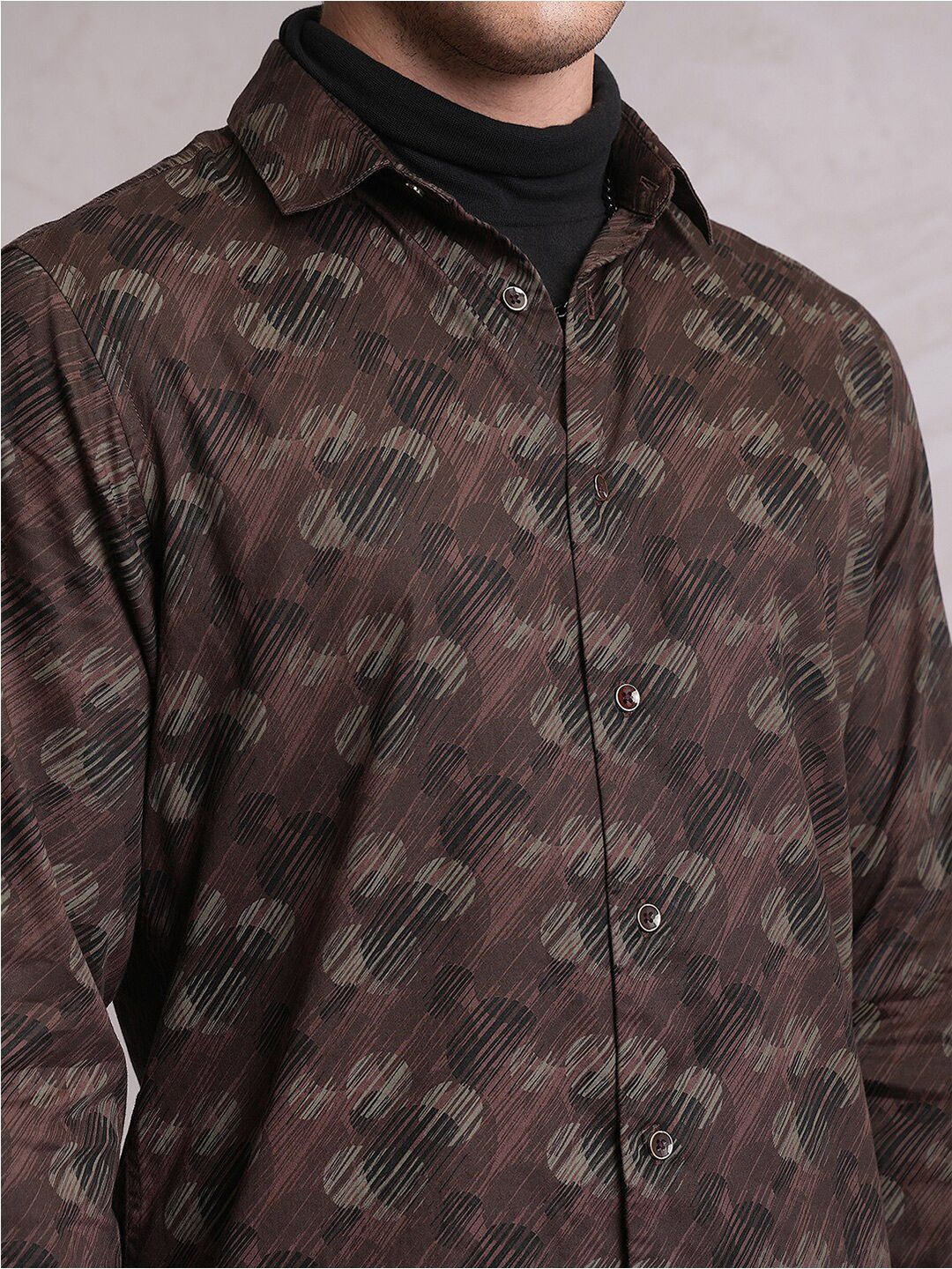 LOCOMOTIVE Luxe Satin Printed Party Shirt
