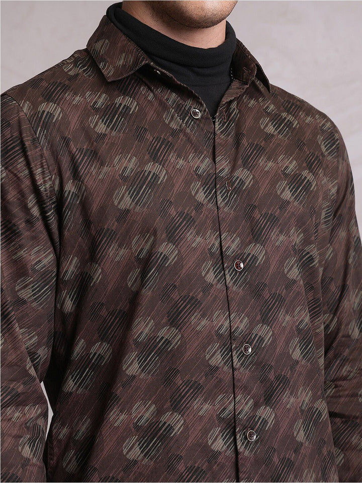 LOCOMOTIVE Luxe Satin Printed Party Shirt